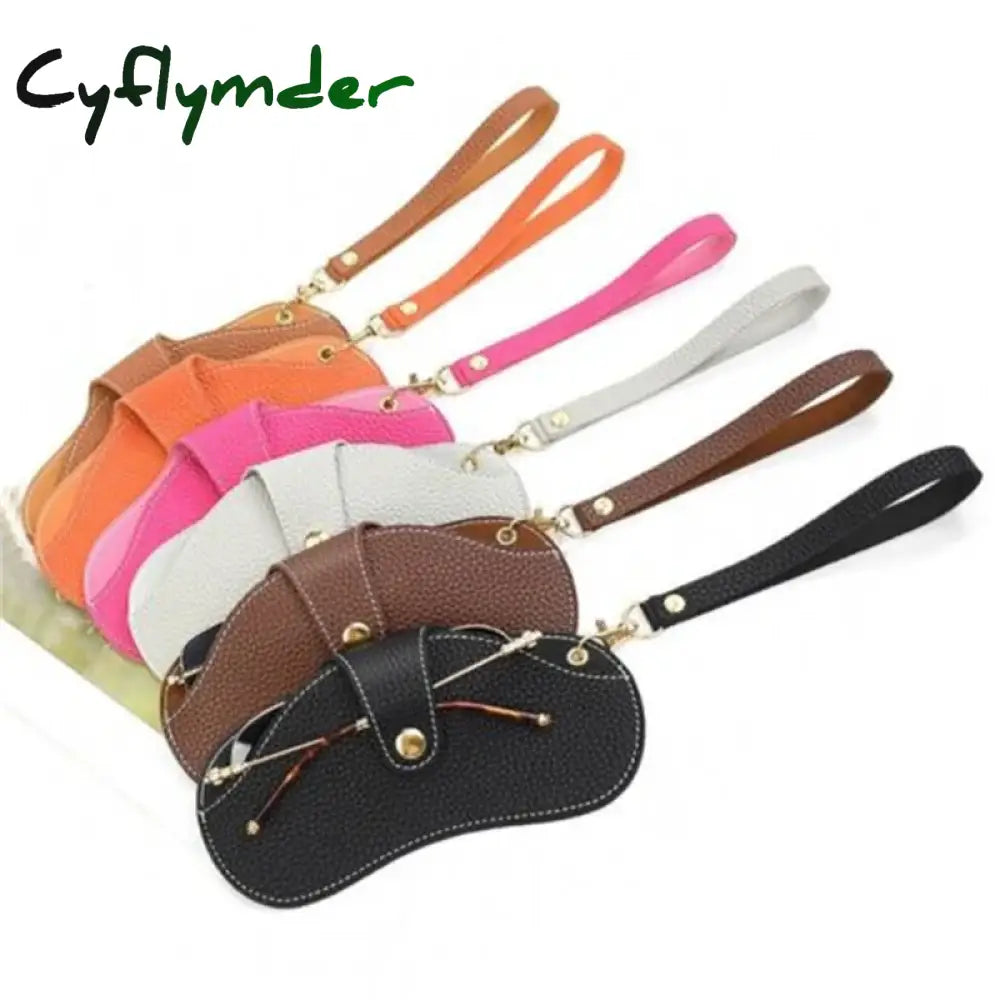 Portable Sunglasses Bag Anti-pressure Ins Sunglasses Storage Bag Myopia Glasses Protective Sleeve Simple Leather Glasses Case