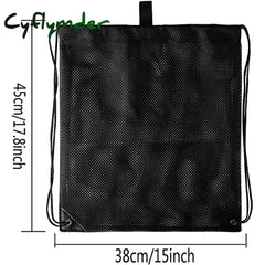 Cyflymder Portable Supermarket Fruit And Vegetable Drawstring Strap Pocket Beach Cloth Mesh Storage