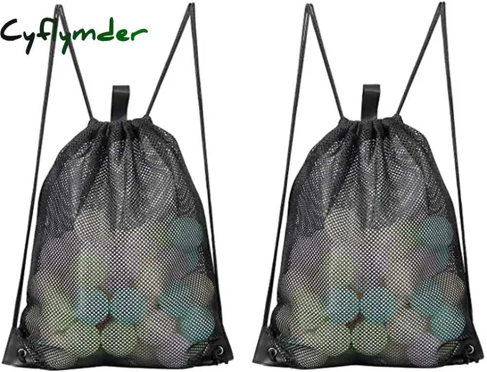 Cyflymder Portable Supermarket Fruit And Vegetable Drawstring Strap Pocket Beach Cloth Mesh Storage