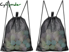 Cyflymder Portable Supermarket Fruit And Vegetable Drawstring Strap Pocket Beach Cloth Mesh Storage