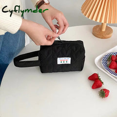 Cyflymder Portable Women Cosmetic Bag Wrist Pencil Case Cotton Fabric Makeup Comestics Organizer