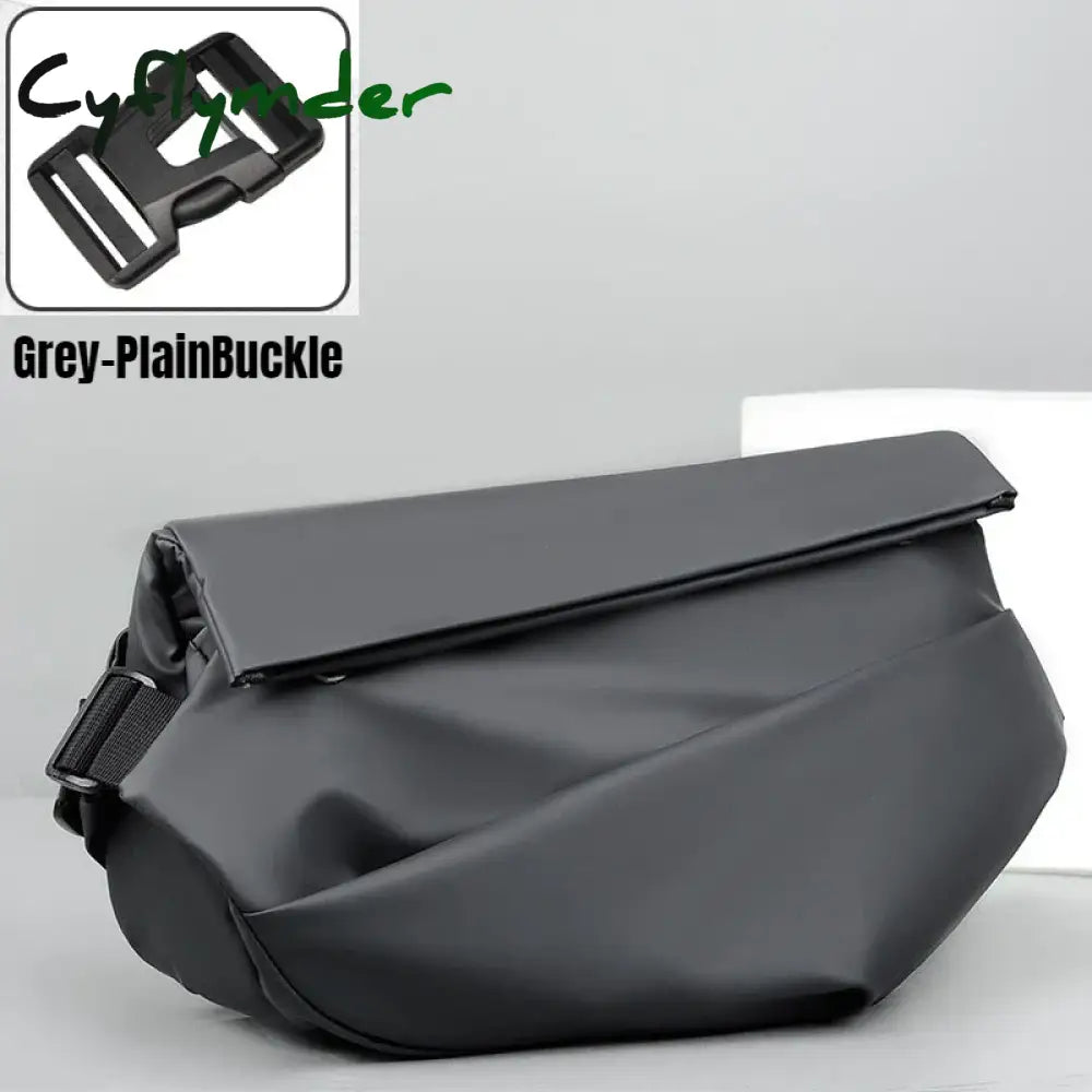 Cyflymder Premium Waterproof Magnetic Buckle Crossbody Bag Personality Fashion Men Messenger Bag Black Minimalist