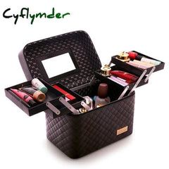 Cyflymder Professional Women Large Capacity Makeup Fashion Toiletry Cosmetic Bag Multilayer Storage