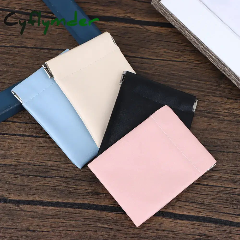Cyflymder PU Leather Coin Purse Earbuds Earphone Holder Pouch Wallet Change for Women Men