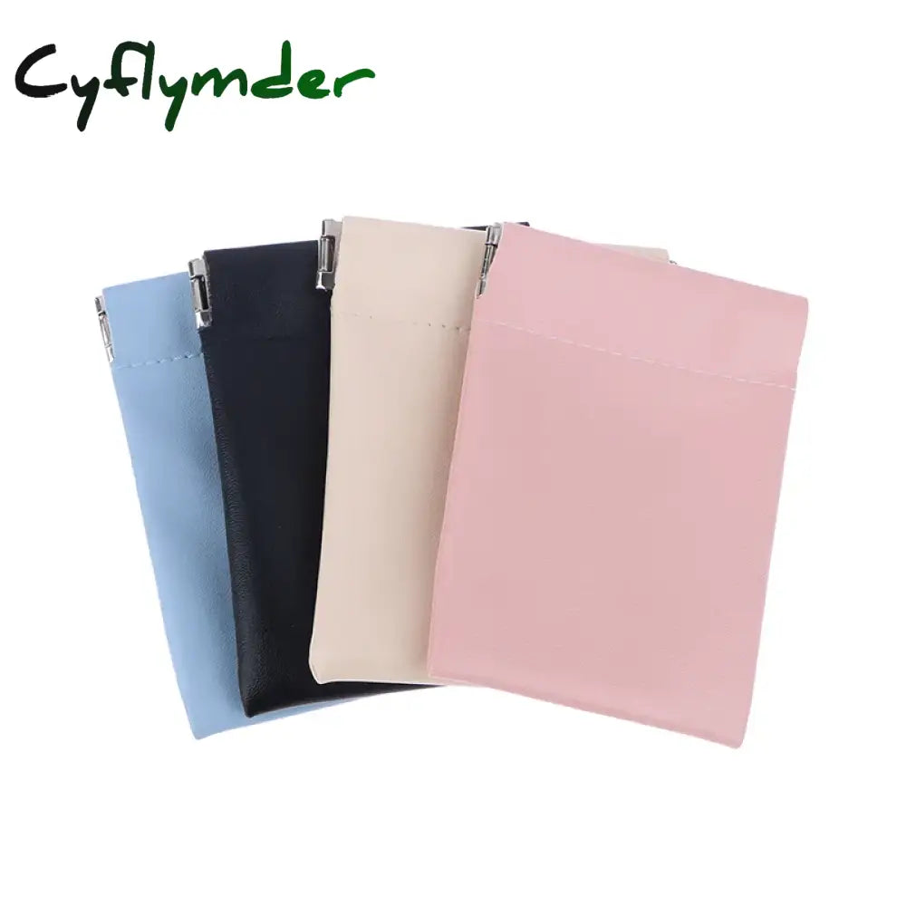 Cyflymder PU Leather Coin Purse Earbuds Earphone Holder Pouch Wallet Change for Women Men