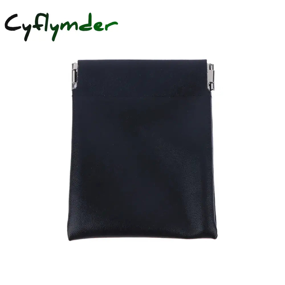 Cyflymder PU Leather Coin Purse Earbuds Earphone Holder Pouch Wallet Change for Women Men Black