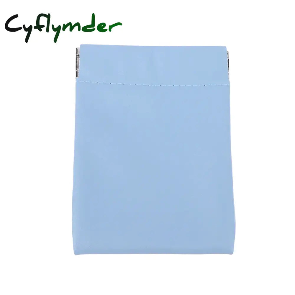 Cyflymder PU Leather Coin Purse Earbuds Earphone Holder Pouch Wallet Change for Women Men Blue