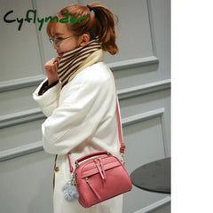 Cyflymder Pu Leather Handbag For Women Girl Fashion Tassel Messenger Bags With Ball Bolsa Female