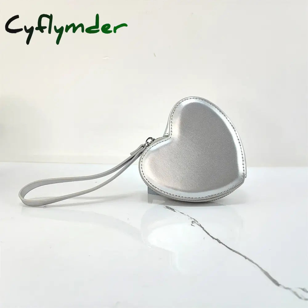 Cyflymder PU Leather Heart Bag Coin Purses for Women Cute Children’s Handbag Wallet Designer Original Kawaii Wallets