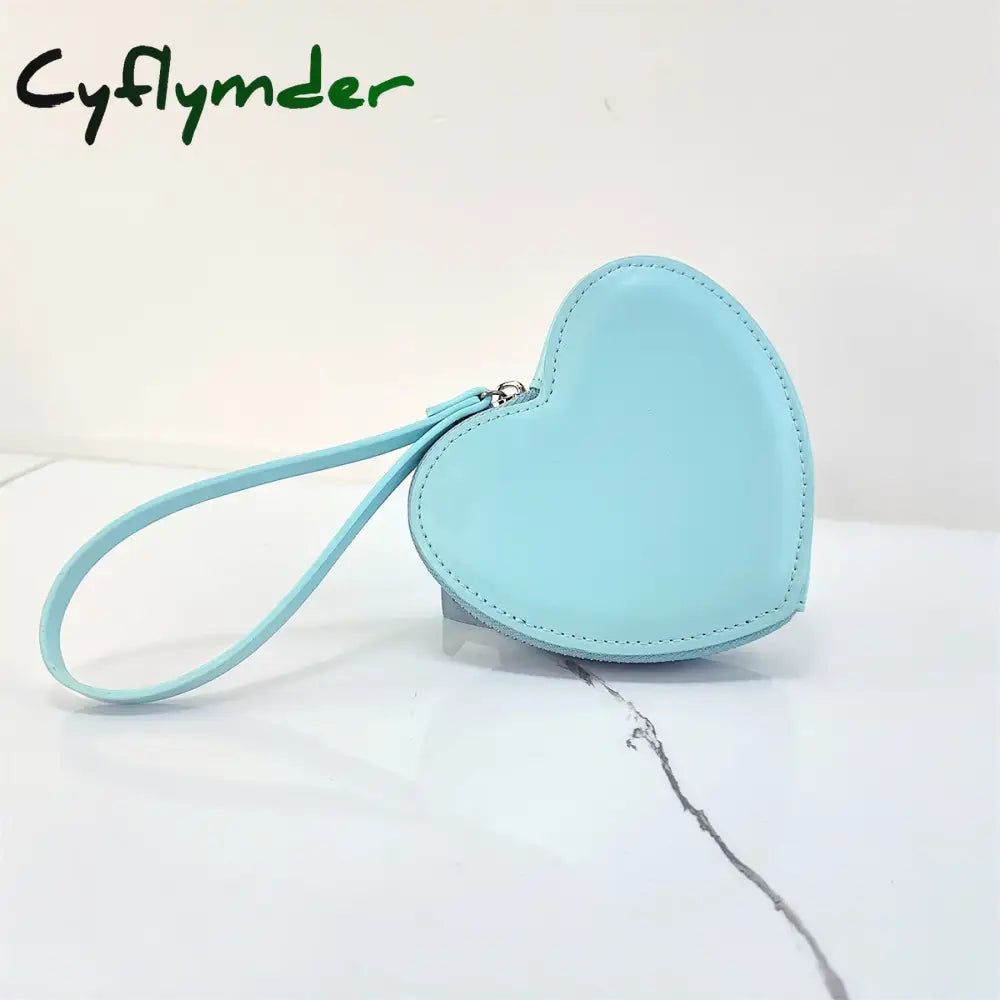 Cyflymder PU Leather Heart Bag Coin Purses for Women Cute Children’s Handbag Wallet Designer Original Kawaii Wallets