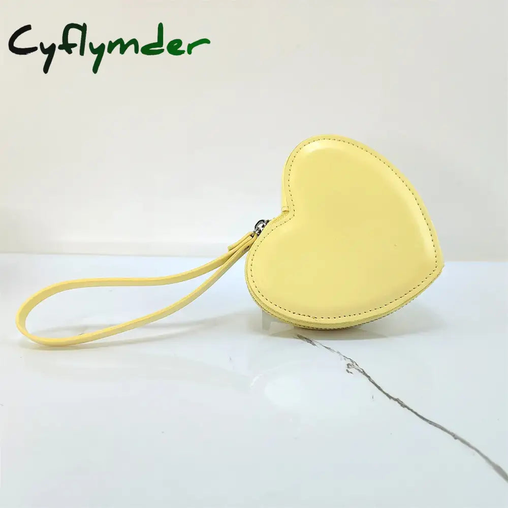Cyflymder PU Leather Heart Bag Coin Purses for Women Cute Children’s Handbag Wallet Designer Original Kawaii Wallets