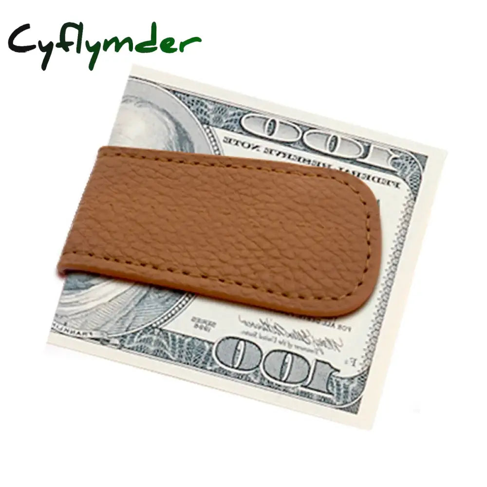 PU Leather Magnetic Money Clip Multifunctional Portable Business Card Holder Slim Unisex Passport Cover Mini Retro Pocket Wallet