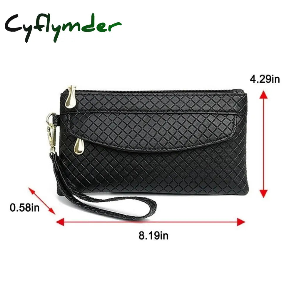 Cyflymder Pu Leather Wallet Women Clutch Women’s Purse Mobile Phone Storage Female Case Pocket