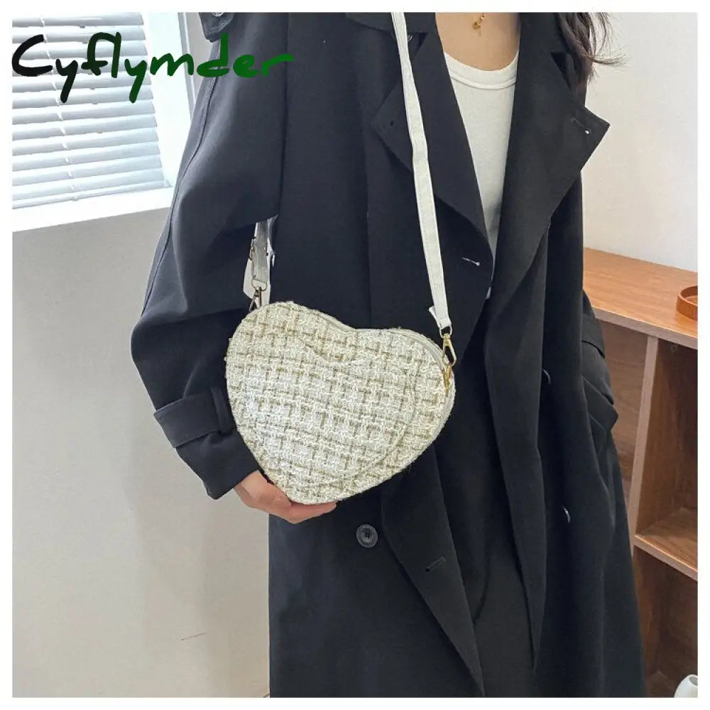 Cyflymder Pu Leather Women Heart-Shaped Crossbody Bag Luxury Designer Small Shoulder Bags For