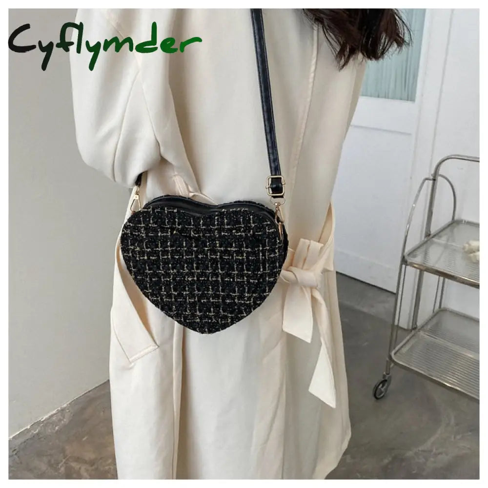 Cyflymder Pu Leather Women Heart-Shaped Crossbody Bag Luxury Designer Small Shoulder Bags For