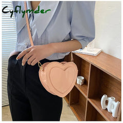 Cyflymder Pu Leather Women Heart-Shaped Crossbody Bag Luxury Designer Small Shoulder Bags For