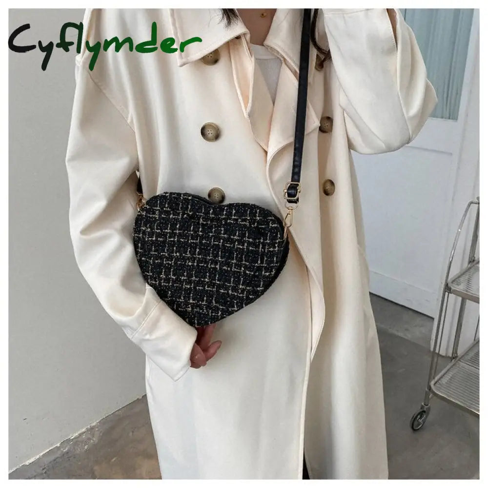 Cyflymder Pu Leather Women Heart-Shaped Crossbody Bag Luxury Designer Small Shoulder Bags For