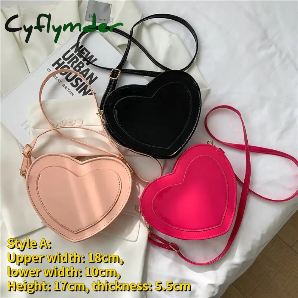 Cyflymder Pu Leather Women Heart-Shaped Crossbody Bag Luxury Designer Small Shoulder Bags For