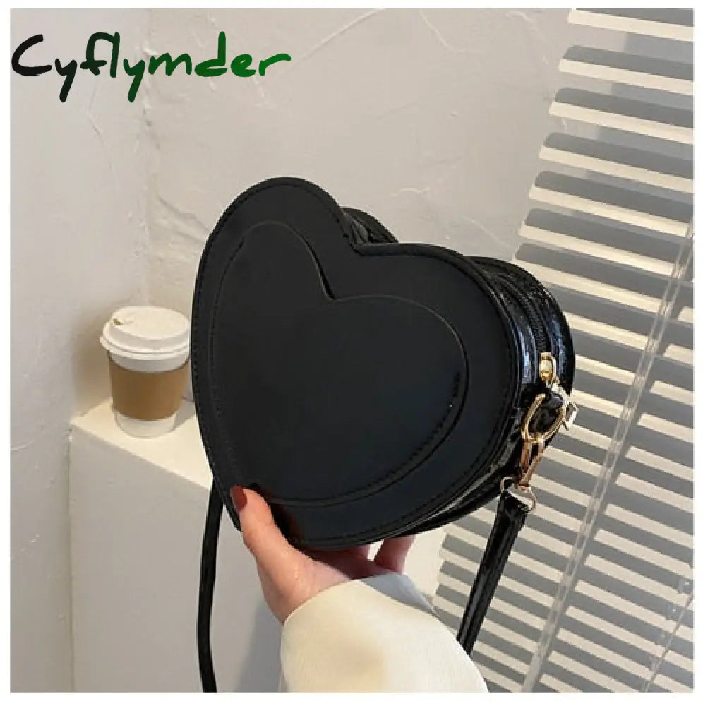 Cyflymder Pu Leather Women Heart-Shaped Crossbody Bag Luxury Designer Small Shoulder Bags For