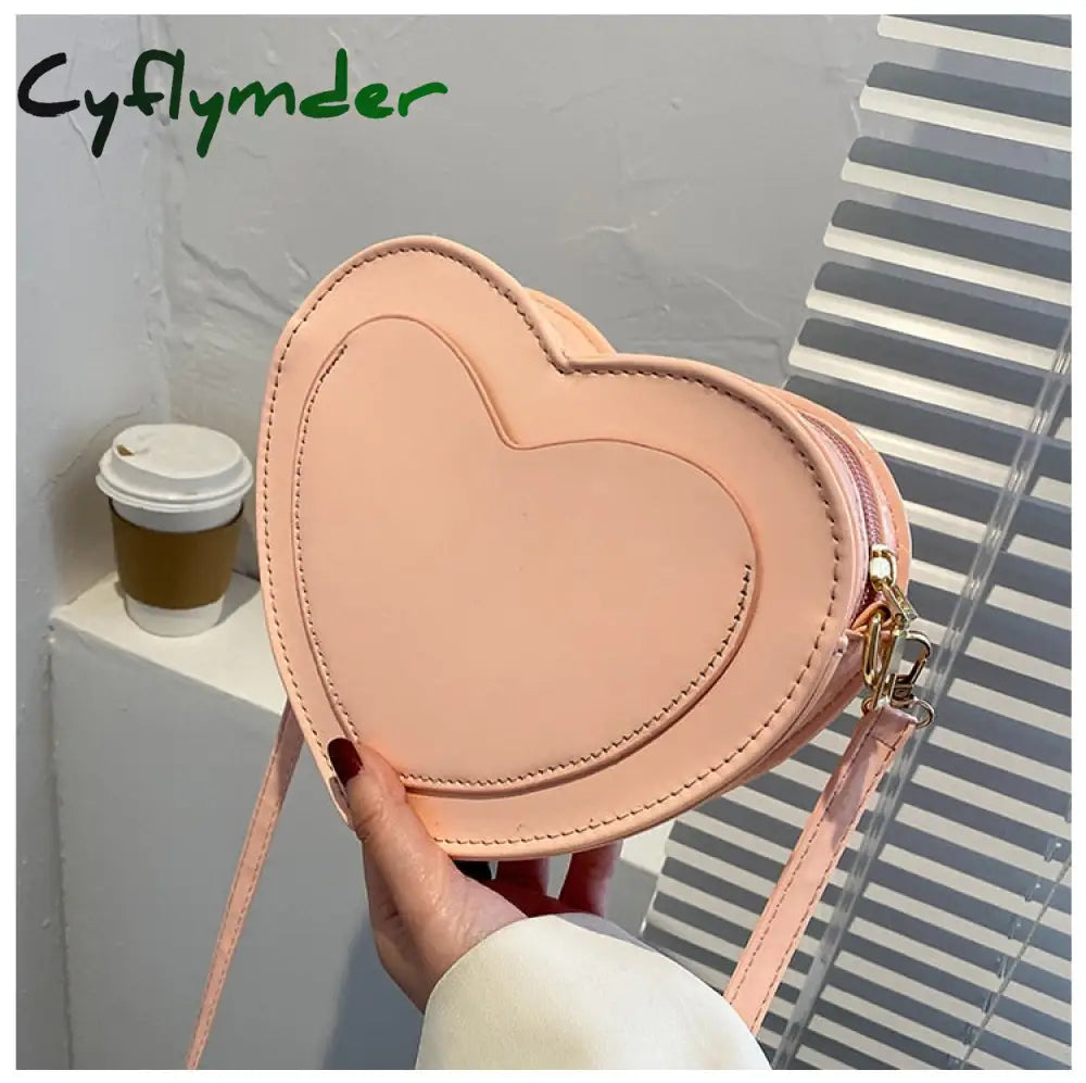 Cyflymder Pu Leather Women Heart-Shaped Crossbody Bag Luxury Designer Small Shoulder Bags For