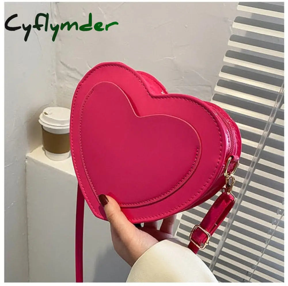 Cyflymder Pu Leather Women Heart-Shaped Crossbody Bag Luxury Designer Small Shoulder Bags For