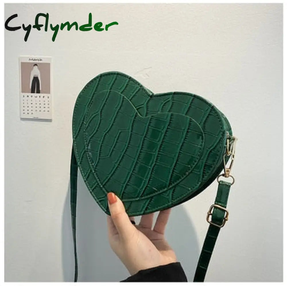 Cyflymder Pu Leather Women Heart-Shaped Crossbody Bag Luxury Designer Small Shoulder Bags For