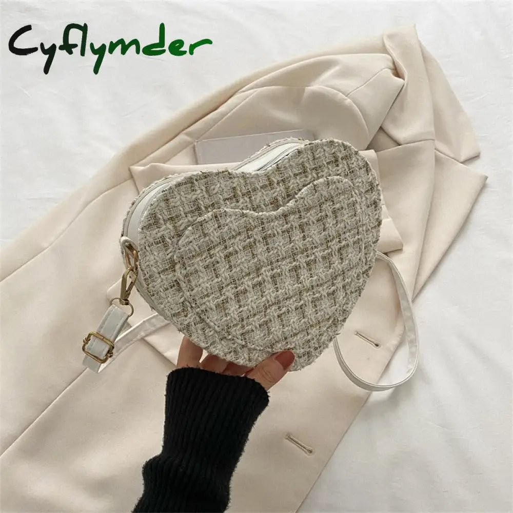 Cyflymder Pu Leather Women Heart-Shaped Crossbody Bag Luxury Designer Small Shoulder Bags For