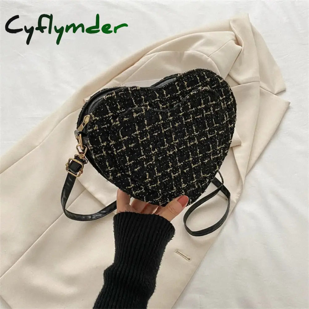 Cyflymder Pu Leather Women Heart-Shaped Crossbody Bag Luxury Designer Small Shoulder Bags For