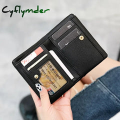 Cyflymder Pu Leather Women’s Wallet Portable Double Fold Short Money Bag Multi Functional Small