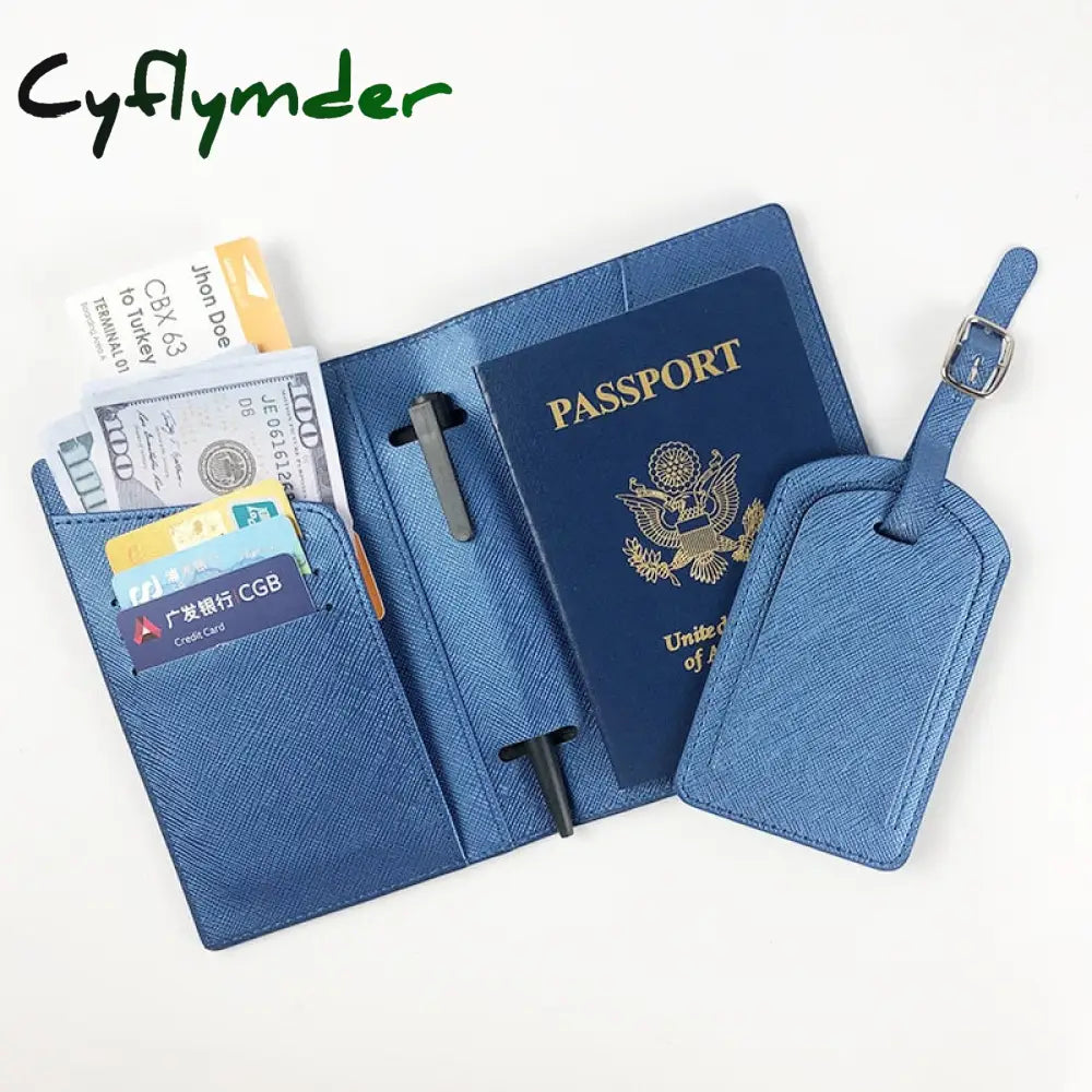 Cyflymder Pu Passport Covers Business Credit Id Cards Holder Case Wallets Pouch Women Men Air