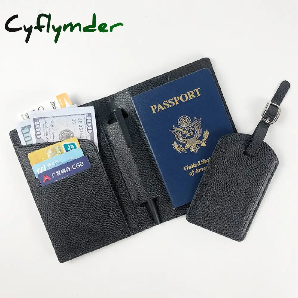 Cyflymder Pu Passport Covers Business Credit Id Cards Holder Case Wallets Pouch Women Men Air