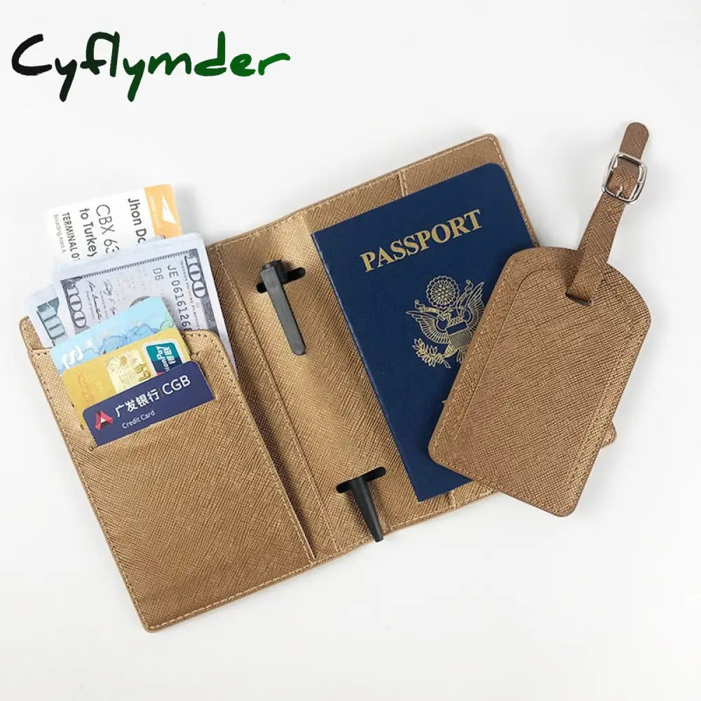 Cyflymder Pu Passport Covers Business Credit Id Cards Holder Case Wallets Pouch Women Men Air