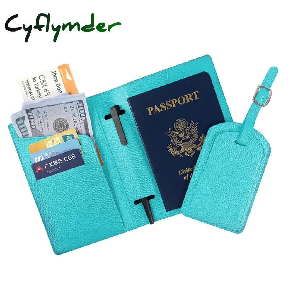 Cyflymder Pu Passport Covers Business Credit Id Cards Holder Case Wallets Pouch Women Men Air