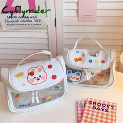 Cyflymder Pu Women Kawaii Travel Storag Toiletry Organize Bag Waterproof Pvc Portable Transparent