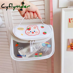 Cyflymder Pu Women Kawaii Travel Storag Toiletry Organize Bag Waterproof Pvc Portable Transparent