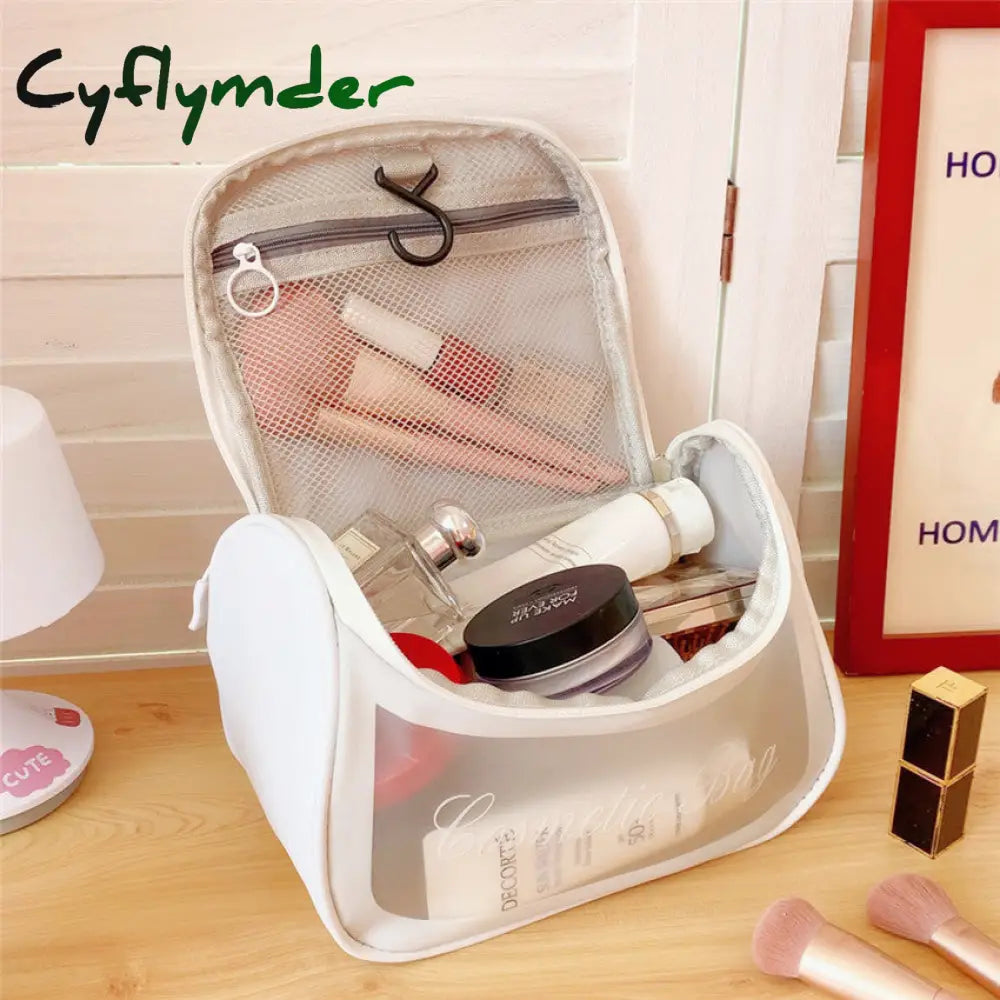 Cyflymder Pu Women Kawaii Travel Storag Toiletry Organize Bag Waterproof Pvc Portable Transparent