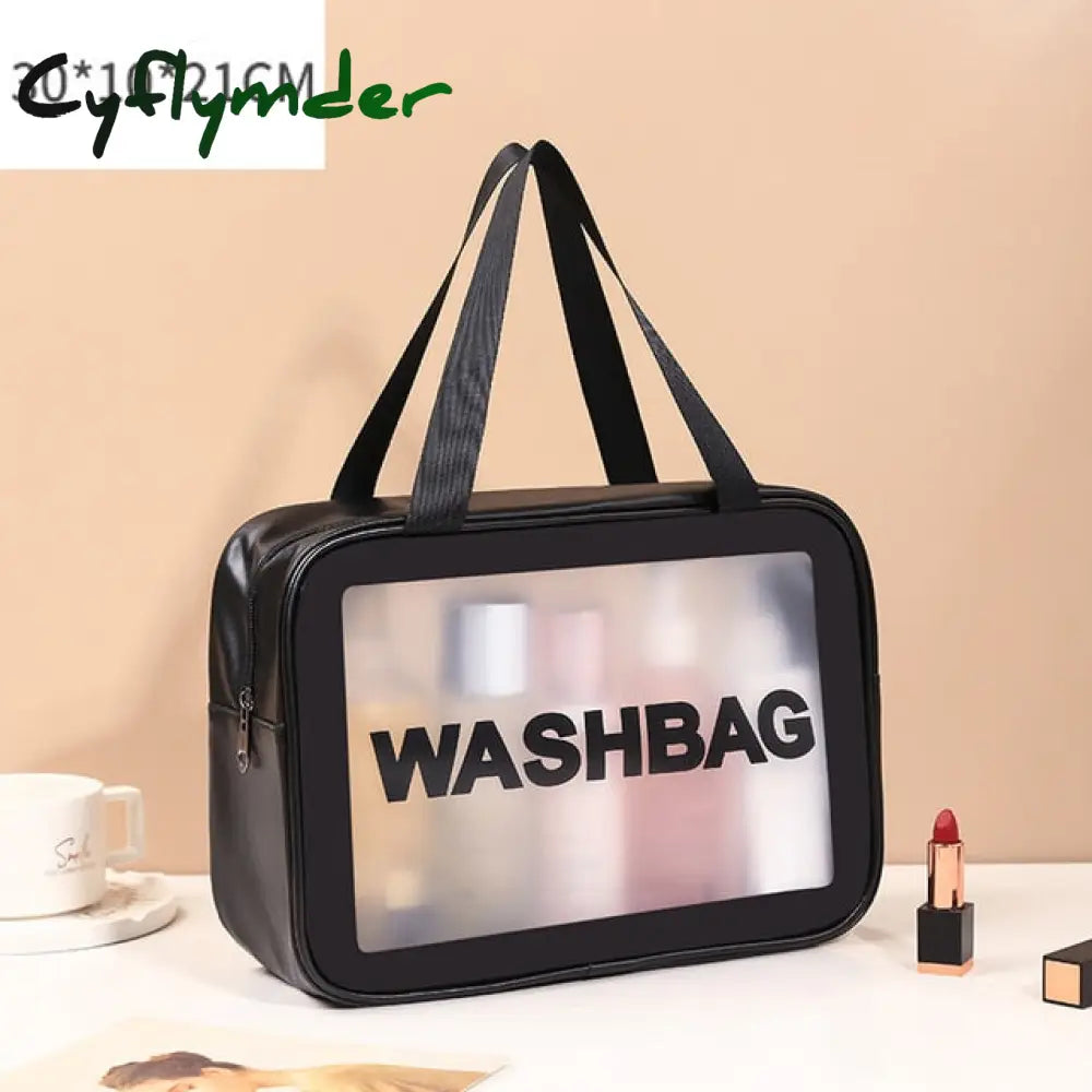Cyflymder Pu Women Travel Storage Bag Toiletry Organize Waterproof Pvc Cosmetic Portable