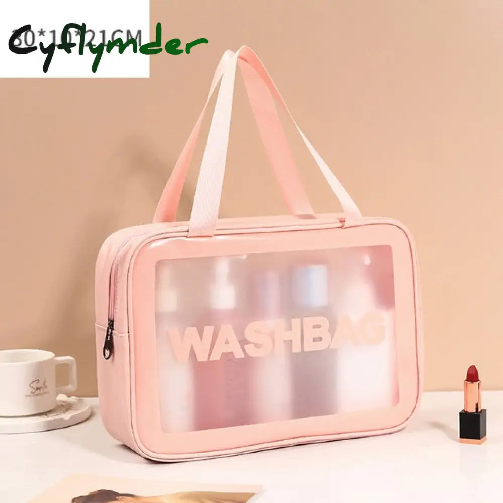 Cyflymder Pu Women Travel Storage Bag Toiletry Organize Waterproof Pvc Cosmetic Portable