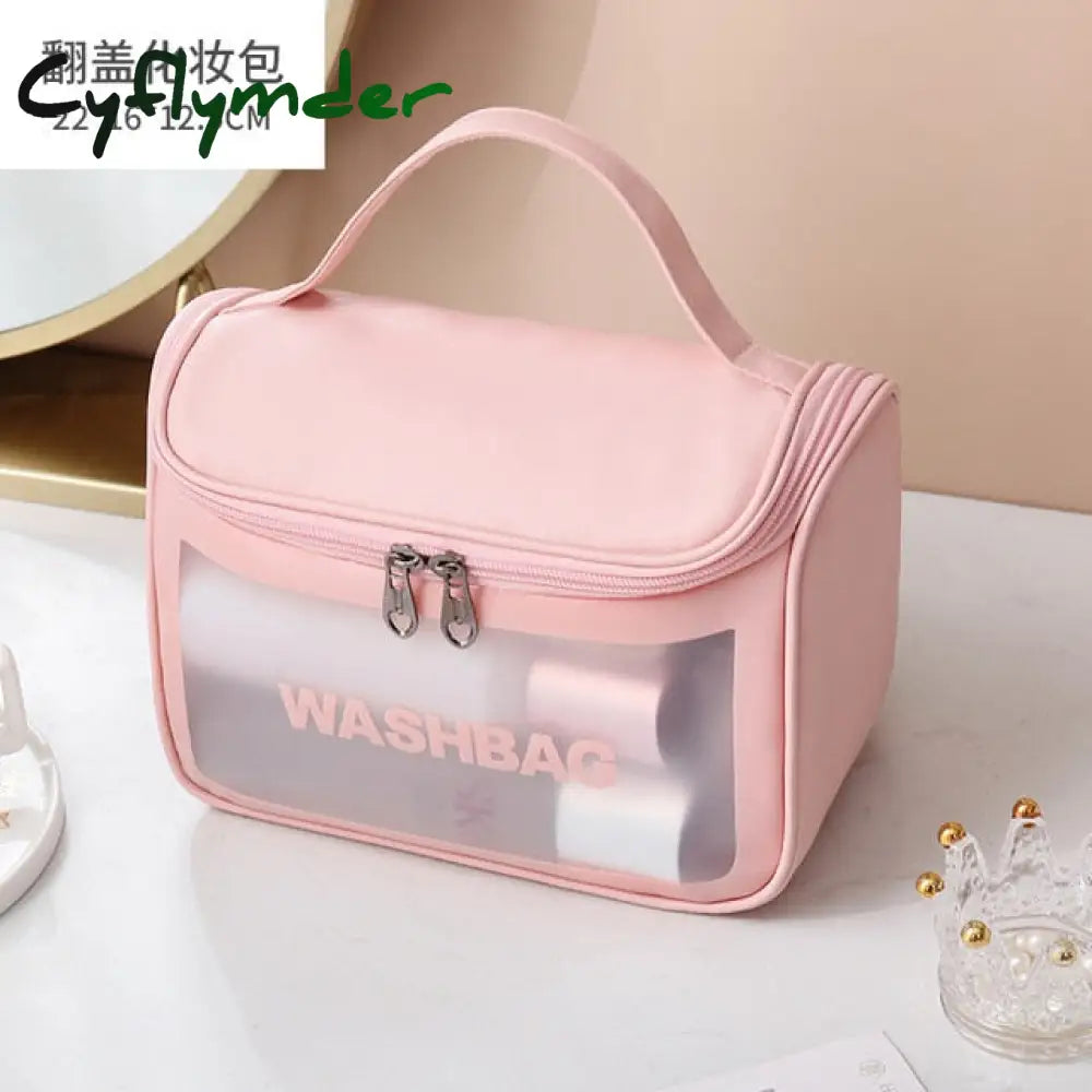 Cyflymder Pu Women Travel Storage Bag Toiletry Organize Waterproof Pvc Cosmetic Portable