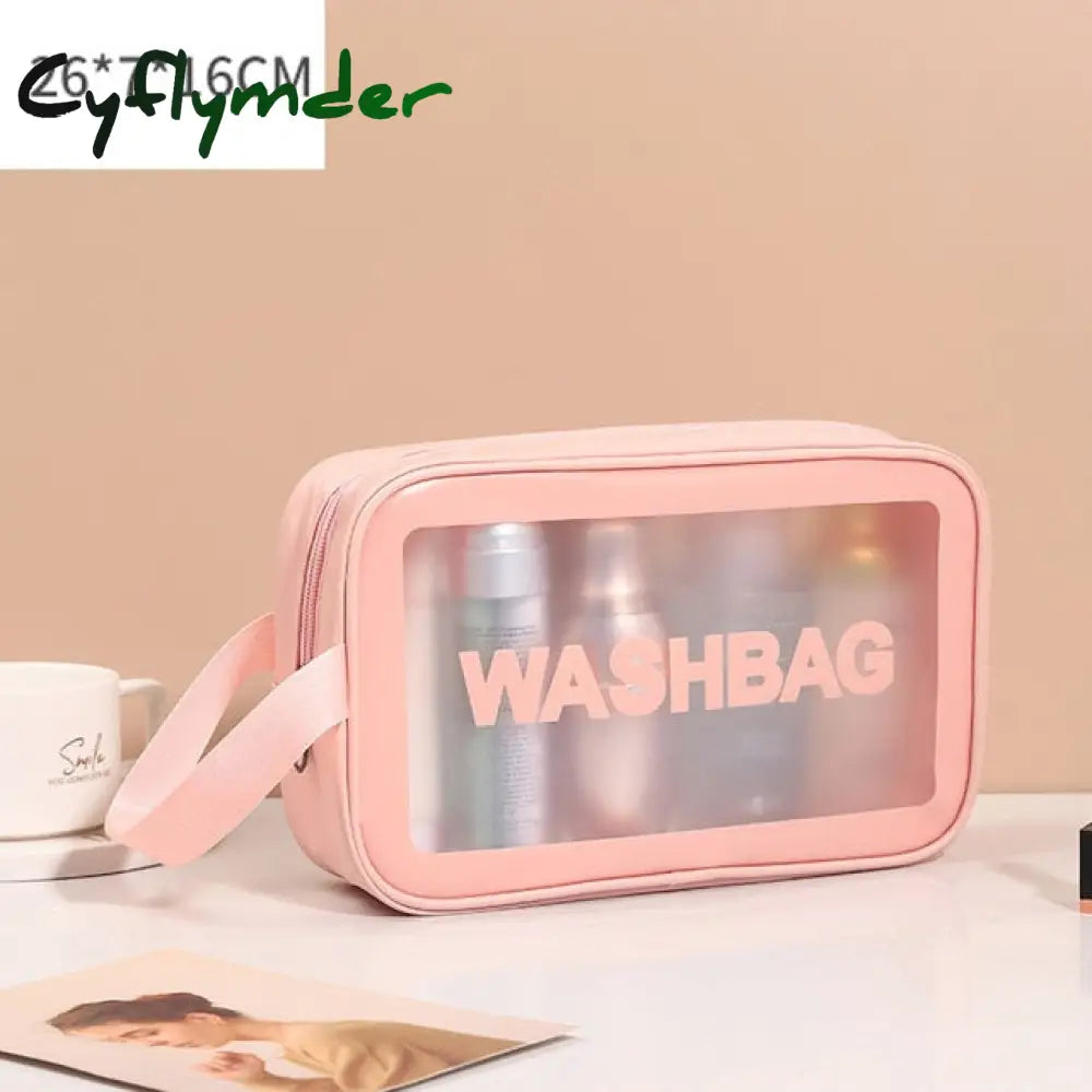Cyflymder Pu Women Travel Storage Bag Toiletry Organize Waterproof Pvc Cosmetic Portable