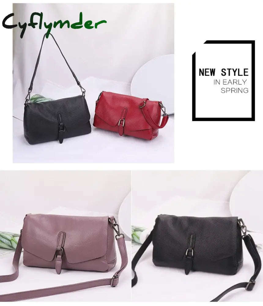 Cyflymder Pure Leather Handbag New Shoulder Messenger Bag Female Fashion Wild Texture First Layer