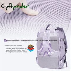 Cyflymder Purple Backpack Multifunctional Travel Bag Big Capactiy Shoulder Bags For Women With