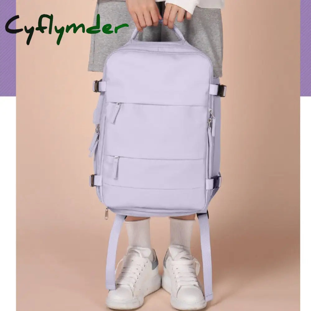 Cyflymder Purple Backpack Multifunctional Travel Bag Big Capactiy Shoulder Bags For Women With