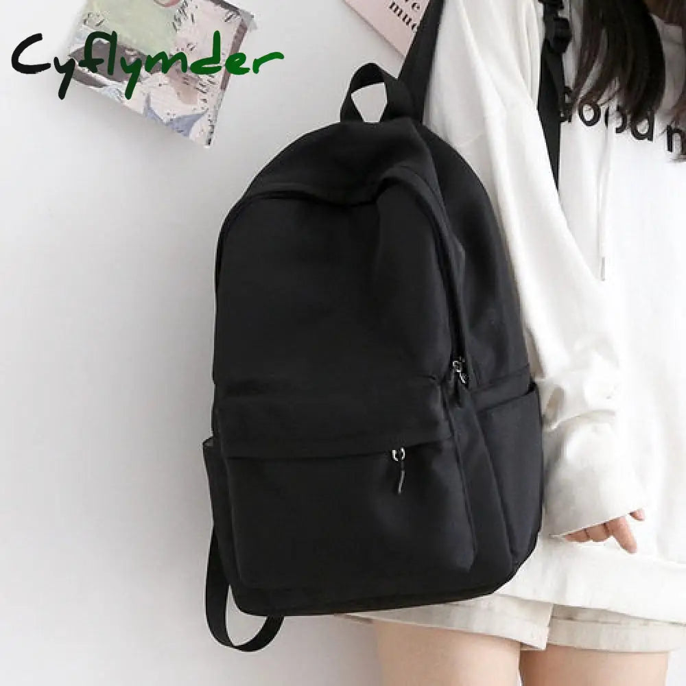 Cyflymder Purple Simple Backpack Women Solid Color Waterproof Shoulder School Bags Female College