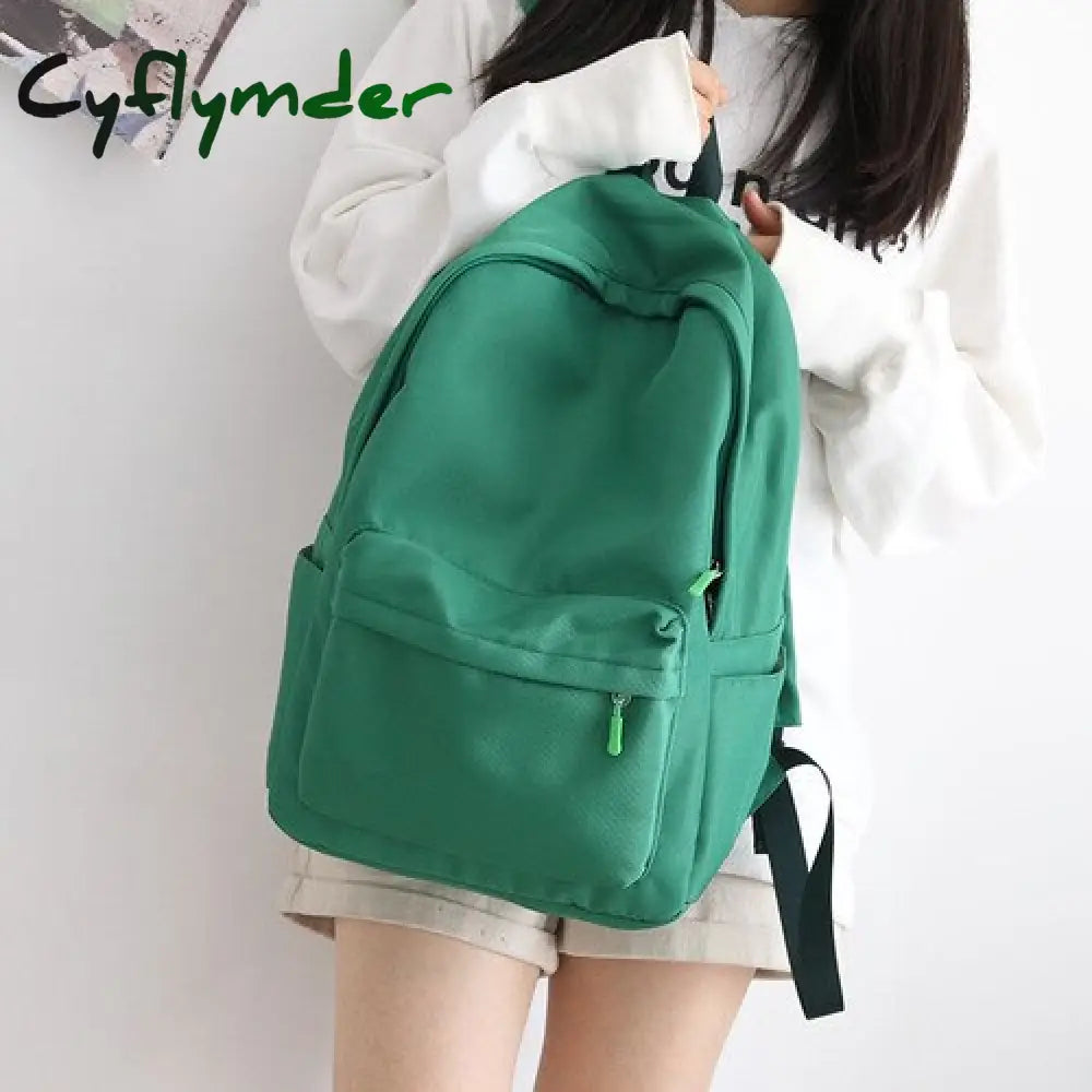 Cyflymder Purple Simple Backpack Women Solid Color Waterproof Shoulder School Bags Female College