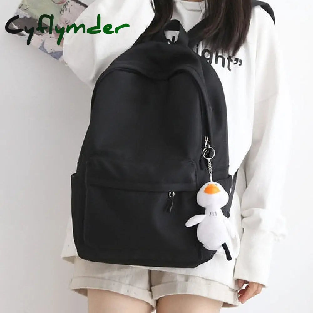 Cyflymder Purple Simple Backpack Women Solid Color Waterproof Shoulder School Bags Female College