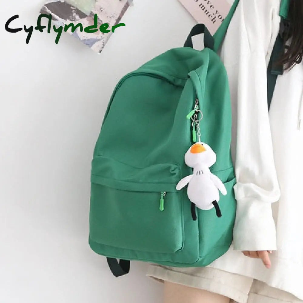 Cyflymder Purple Simple Backpack Women Solid Color Waterproof Shoulder School Bags Female College