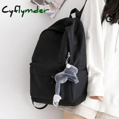 Cyflymder Purple Simple Backpack Women Solid Color Waterproof Shoulder School Bags Female College