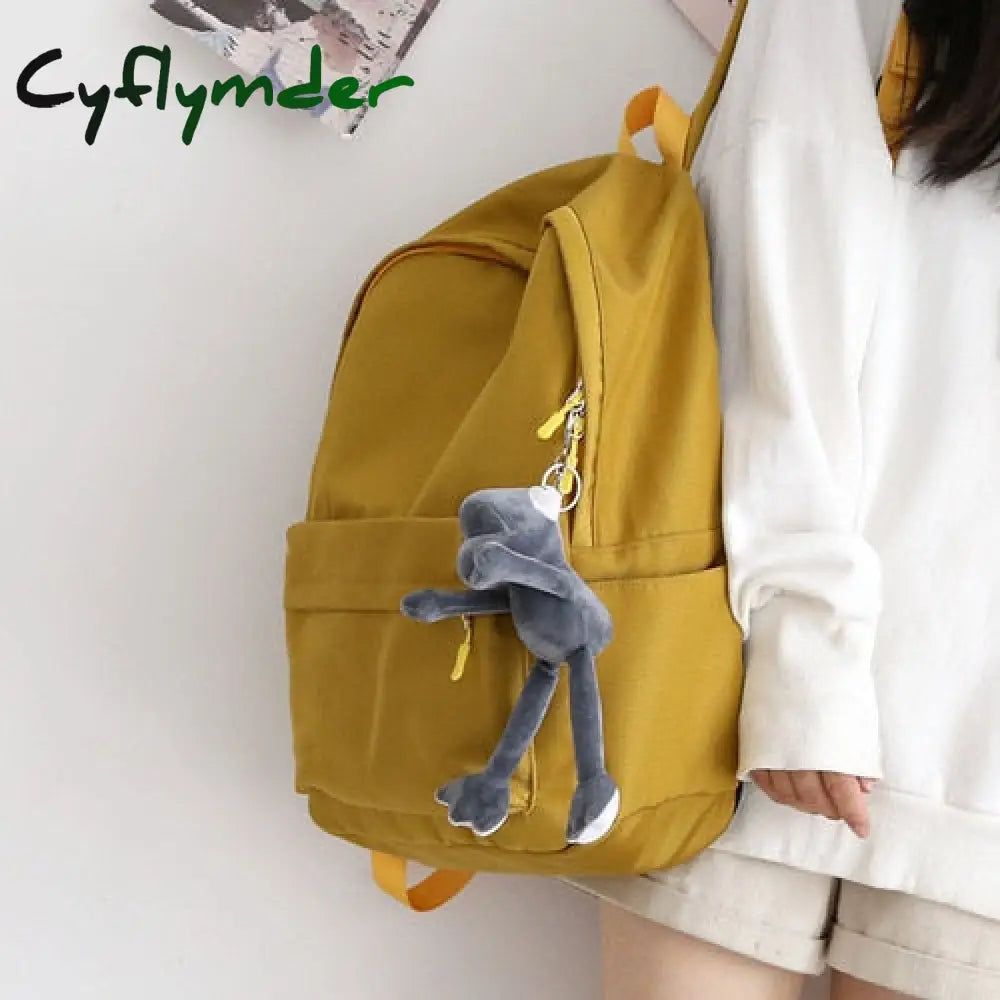 Cyflymder Purple Simple Backpack Women Solid Color Waterproof Shoulder School Bags Female College