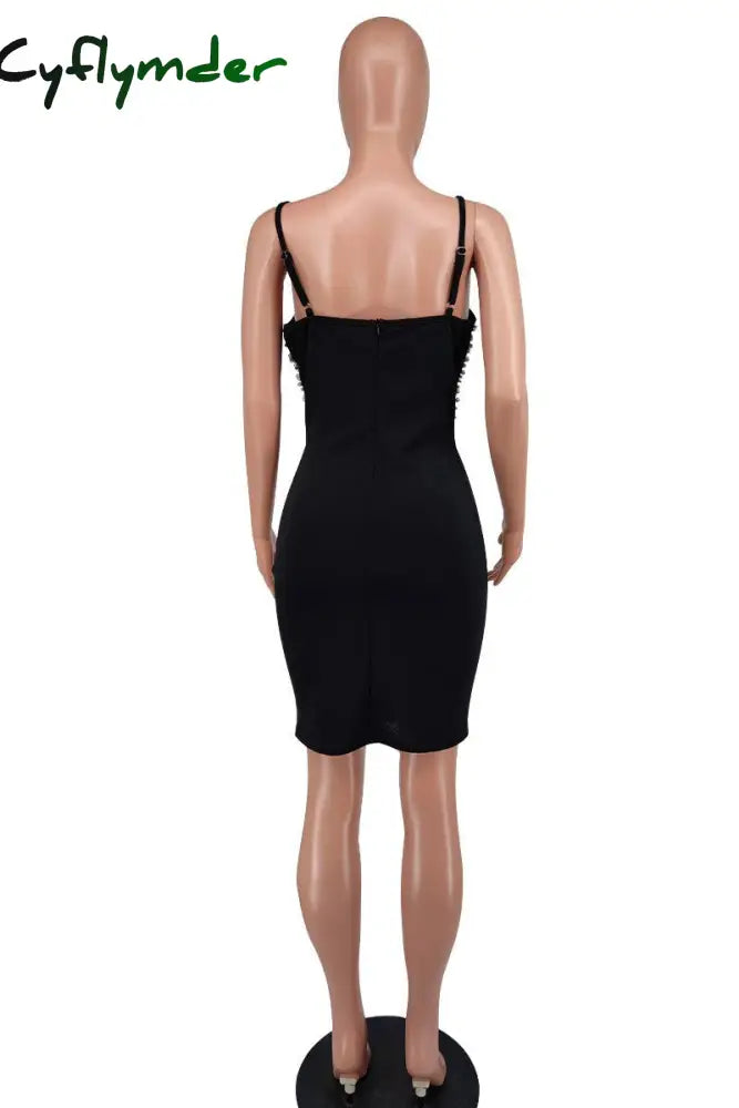 Cyflymder - Purplish Red Sexy Solid Backless Beading Spaghetti Strap Sleeveless Dress Dresses